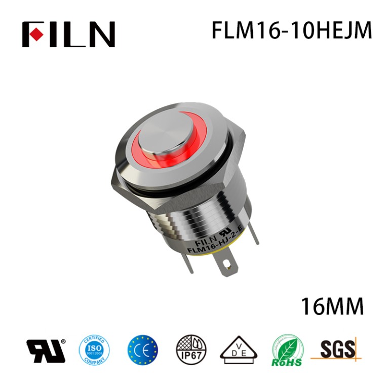 16MM 120V Push Button Switch 16MM 4 Pin Led Latchig Momentary Waterproof 15A 120V Push Button Switch