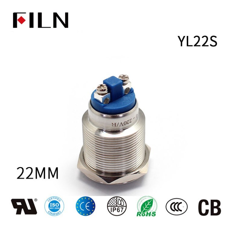 12 volt signaling buzzer 22MM LED Metal Two Screw Pins 12V Buzzer Warning Indicator Ring Lights