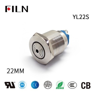 22MM LED Metal Two Screw Pins 12V Buzzer Warning Indicator Ring Lights