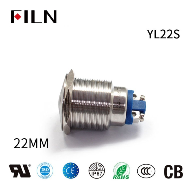 12V DC buzzer 22MM LED Metal Two Screw Pins 12V Buzzer Warning Indicator Ring Lights