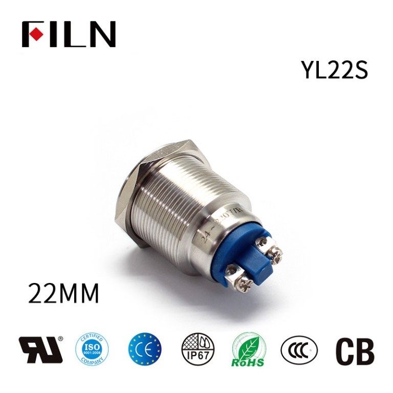 12V alarm buzzer 22MM LED Metal Two Screw Pins 12V Buzzer Warning Indicator Ring Lights