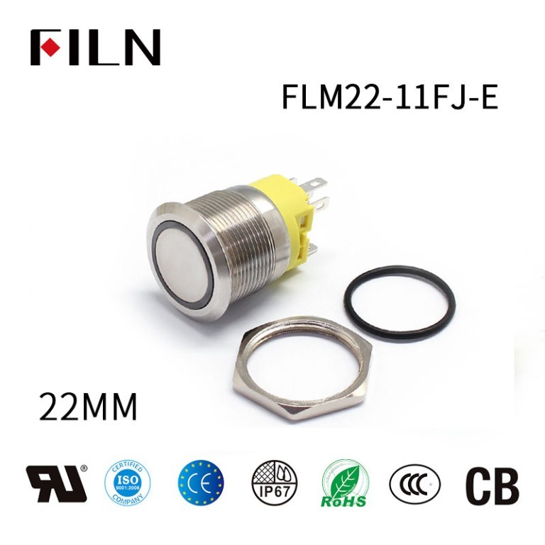 12V button switch FLM 22MM 5Pin LED 12 Volt Switch Push Button: Simplify Control and Illuminate Your Experience