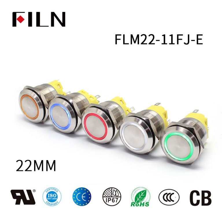 12V push button switch FLM 22MM 5Pin LED 12 Volt Switch Push Button: Simplify Control and Illuminate Your Experience