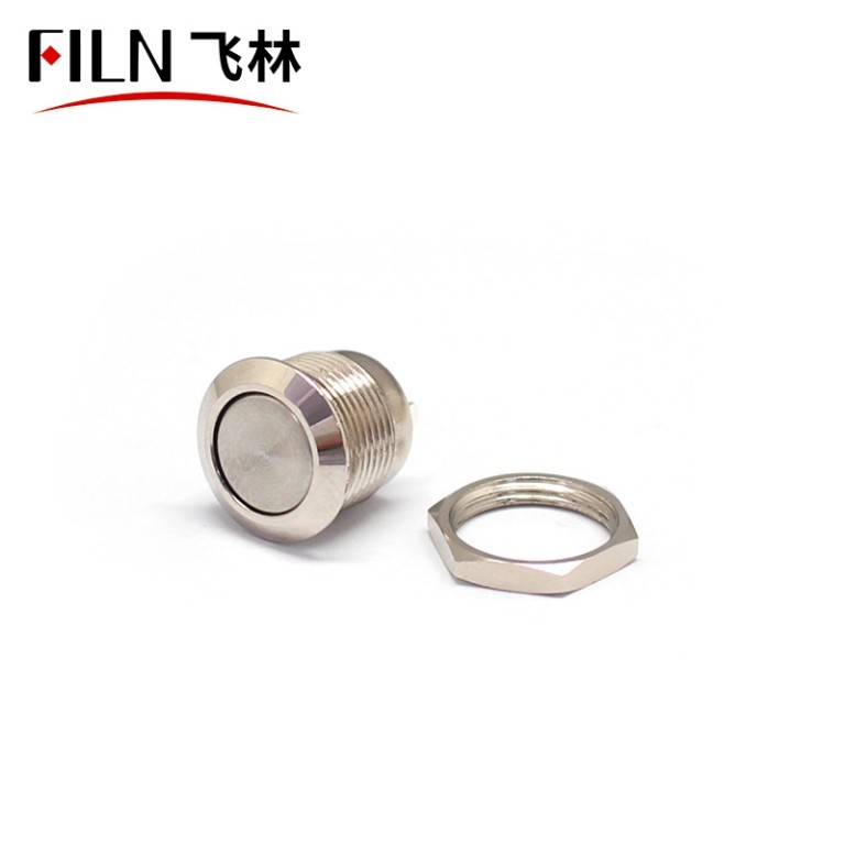 12mm push button FILN 2 PIN Metal Momentary Button Switch Short Version Push Button Switch 12MM Flush Button