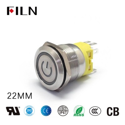 110V 6 Pin 22MM Momentary Push Button Switch Double Color Button