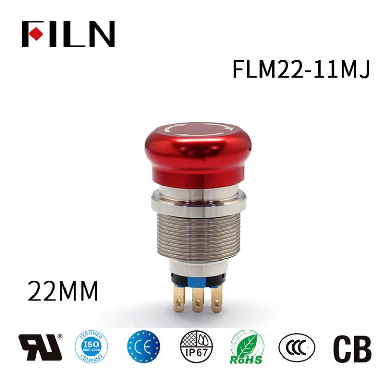 22mm emergency shutdown button 22MM Emergency Stop Button Red Momentary Head Mushroom Push Button Switch