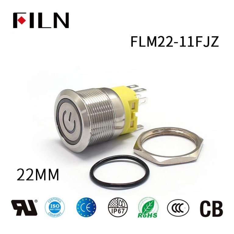 22mm momentary tactile switch 110V 6 Pin 22MM Momentary Push Button Switch Double Color Button