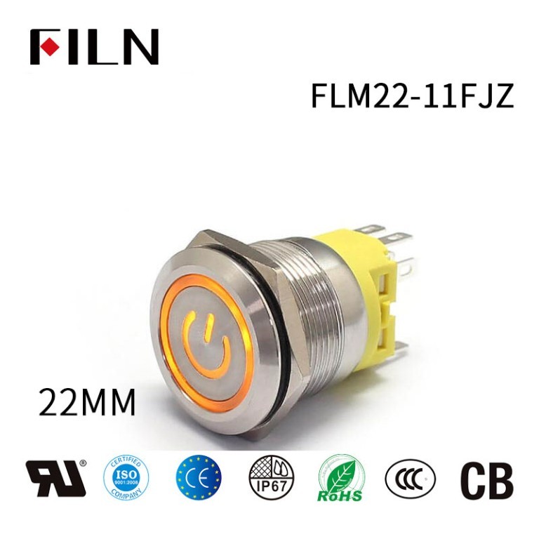 22mm non-latching push button switch 110V 6 Pin 22MM Momentary Push Button Switch Double Color Button