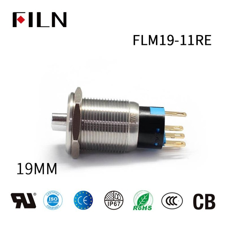 3 way push button Metal Rotary Switch-3 Way 5 Pin Push Button Switch Latching Illuminated