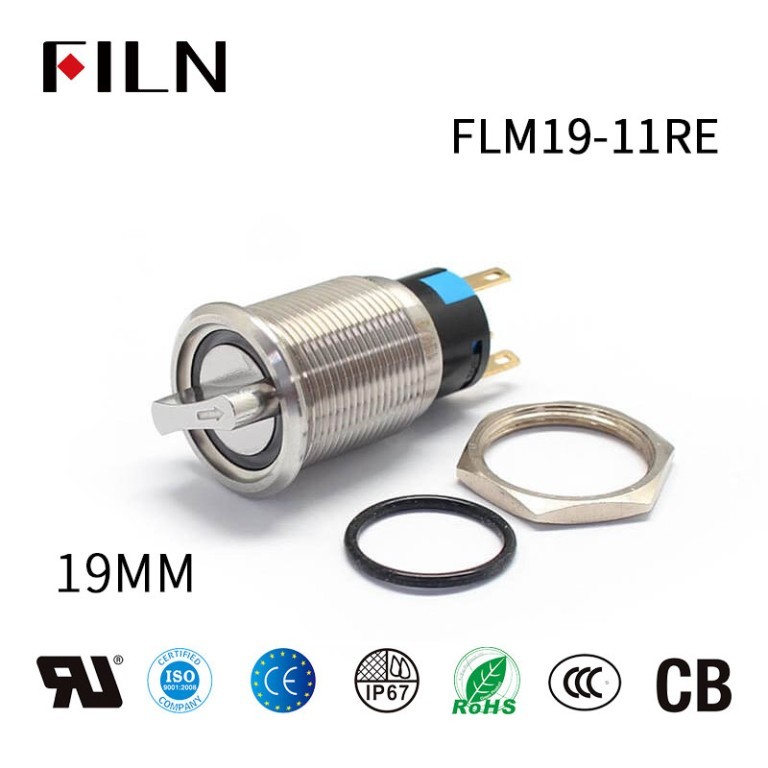 3 way push switch Metal Rotary Switch-3 Way 5 Pin Push Button Switch Latching Illuminated