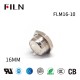 FILN Flat Head Metal Button 16mm Waterproof 2Pin Solder Terminal