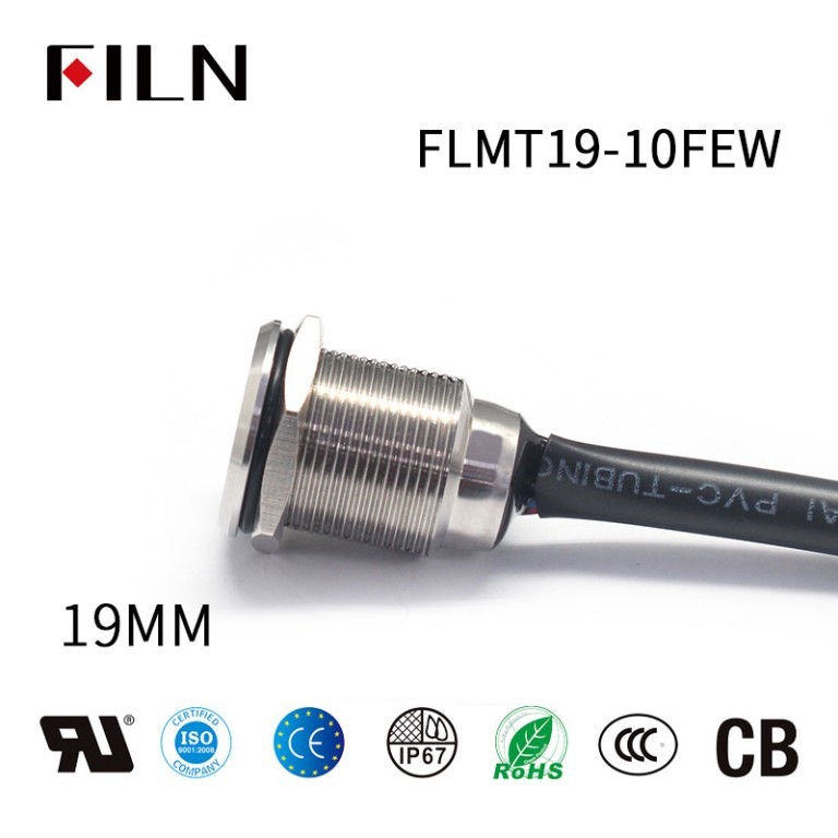 Capacitor Touch Push Button Switch New 19mm Touch Button Switch With Wire Waterproof Metal Touch Push Button Switch