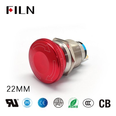 FILN Emergency Stop Push Buttons: 22MM, High-Visibility Red, Customizable