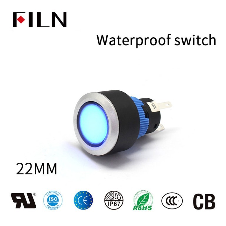 No Push Button Switch FILN Professional Production Of The Plastic 5PIN No Push Button Switch Waterproof With Light