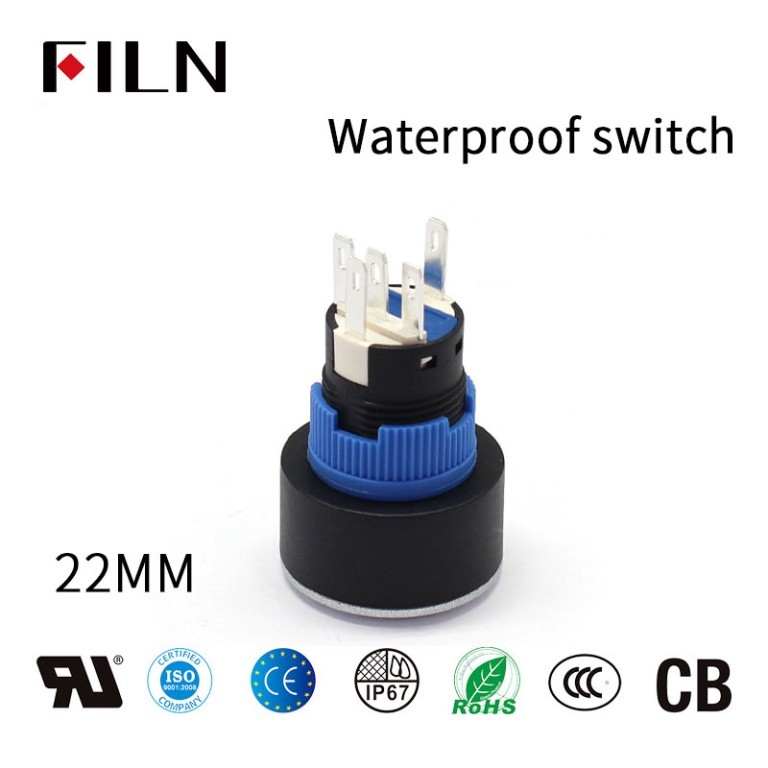 No-push switch mechanism FILN Professional Production Of The Plastic 5PIN No Push Button Switch Waterproof With Light