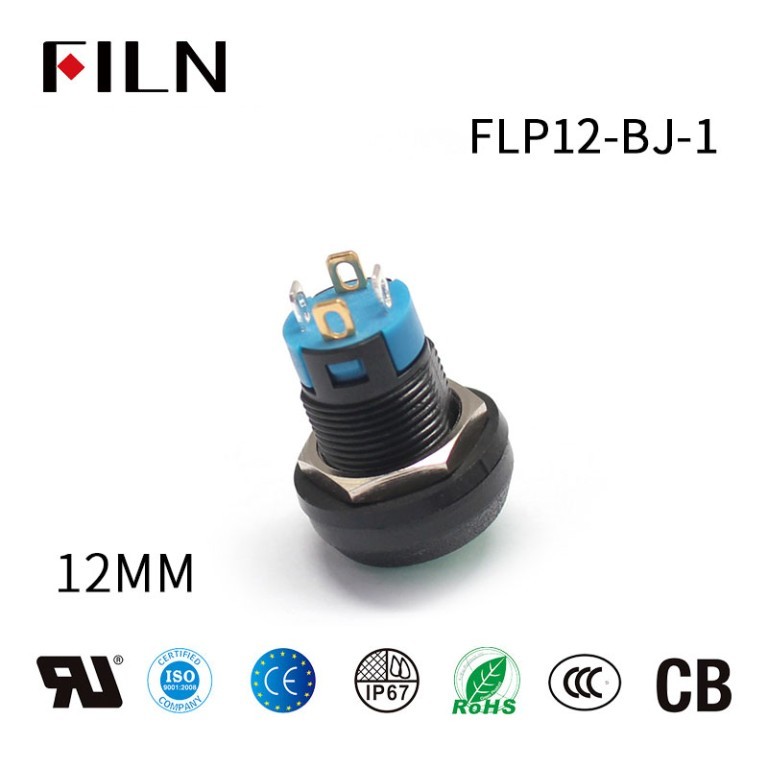 Push button operated lamp switch FILN 12MM 4-Pin Ball Head Push Button Lamp Light Switch with Indicator