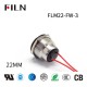 FILN 110V Momentary Push Button on And off Switch Two wires Flat Stainless Steel