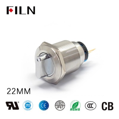 22MM LED Metal Rotary Latching 2 Step 3Pin 6Pin Push Button Switch