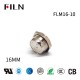 FILN Flat Head Metal Button 16mm Waterproof 2Pin Solder Terminal