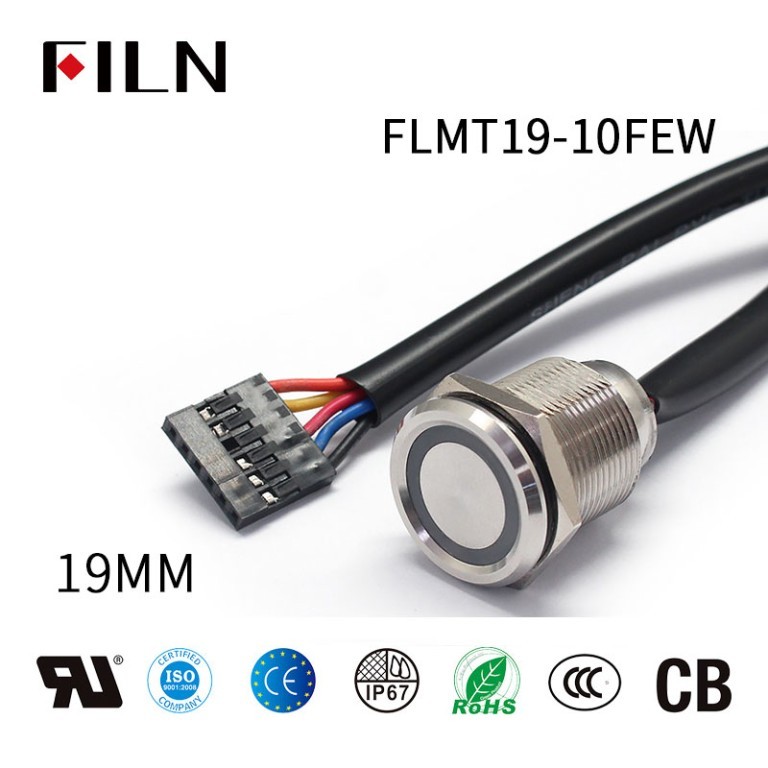 Touch Button Switches New 19mm Touch Button Switch With Wire Waterproof Metal Touch Push Button Switch