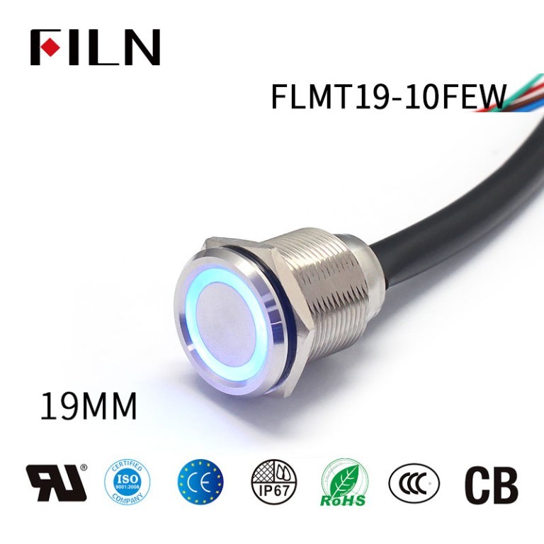 Touch Push Button Switch New 19mm Touch Button Switch With Wire Waterproof Metal Touch Push Button Switch
