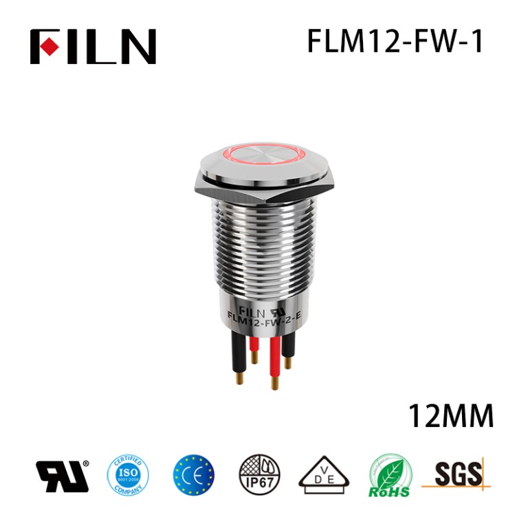 Waterproof Push Button Switch 12MM IP67  12V Momentary On Off Waterpoof Push Button Swtich