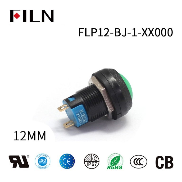 12MM 2PIN Momentary Non-illuminated Push Button Red Power Switch