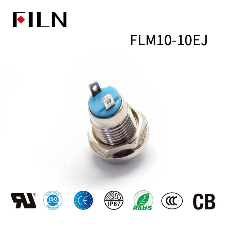 FILN Small Push Switches: 10mm Metal Ball Head, 2-Pin, Compact Design