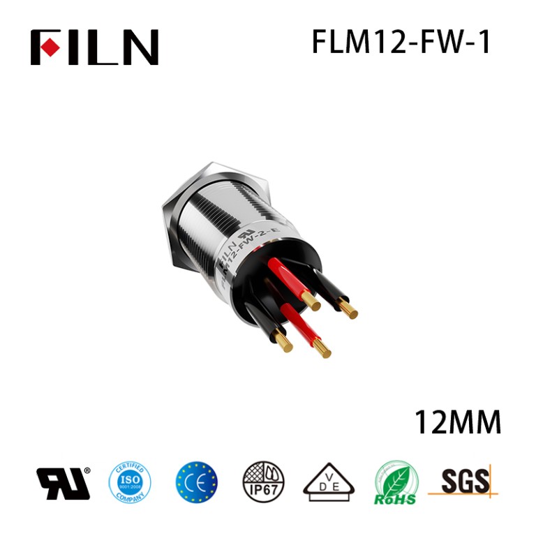 waterproof push button switch momentary 12MM IP67  12V Momentary On Off Waterpoof Push Button Swtich