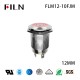 FILN 12MM Metal IP65 4 Pin Momentary Push Button Switch