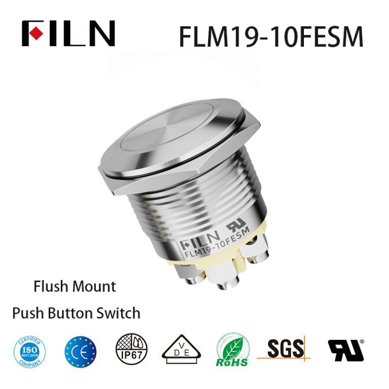 Flush Mount Push Button Switch FILN Panel Mount Push Button Switch: Customizable, Certified, and Versatile