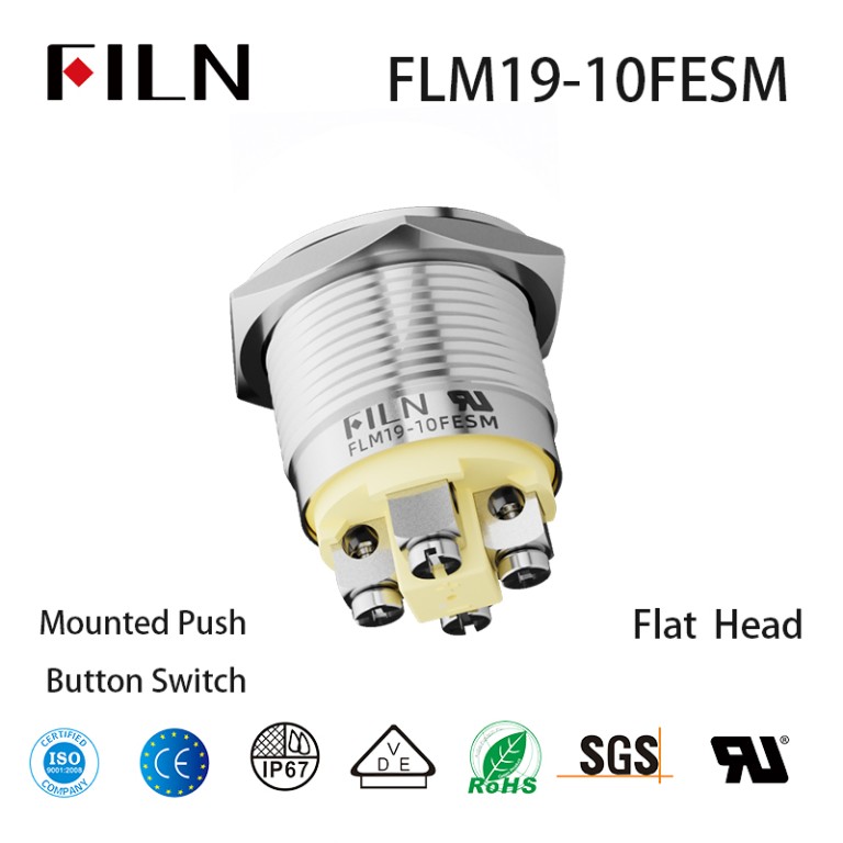 Mounted Push Button Switch FILN Panel Mount Push Button Switch: Customizable, Certified, and Versatile