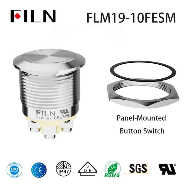 Panel-Mounted Button Switch FILN Panel Mount Push Button Switch: Customizable, Certified, and Versatile