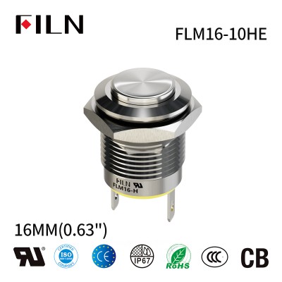 ATI M16 16mm Blue Flat Top Metal Push Button Switch - Momentary Or Latching
