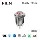 12MM 2PIN Metal IP65 Types of Push Button Switches Ring Design With Lamp