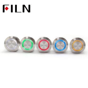 19MM 12v 24v momentary LED metal waterproof push button switch On Sale