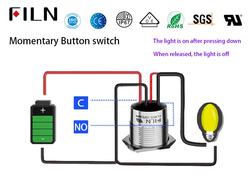 IP67 push Button switch wiring diagram