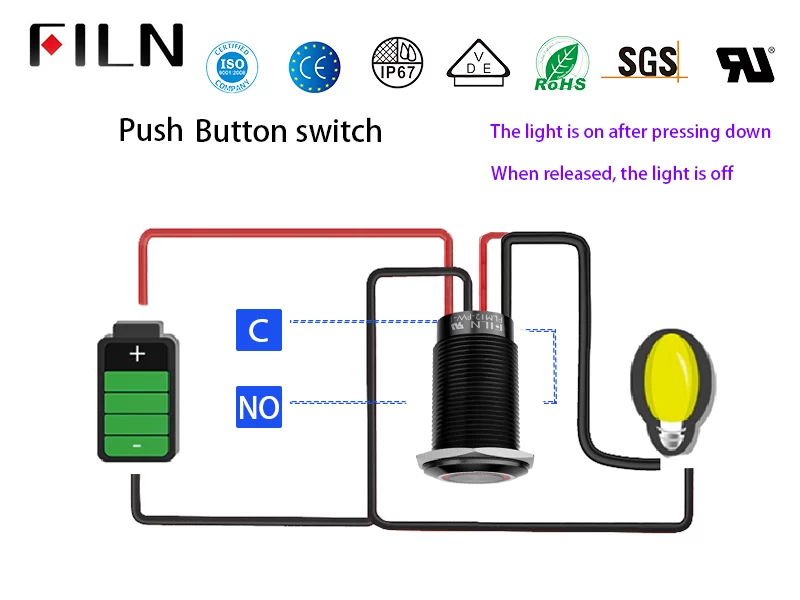 push button switch waterproof wiring diagram