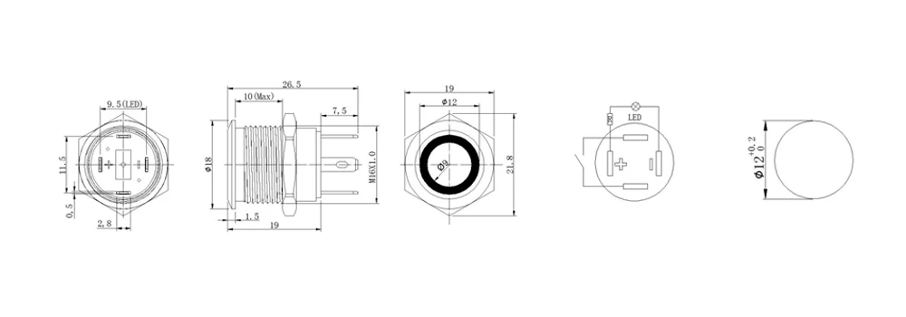 12V push button switch Drawings