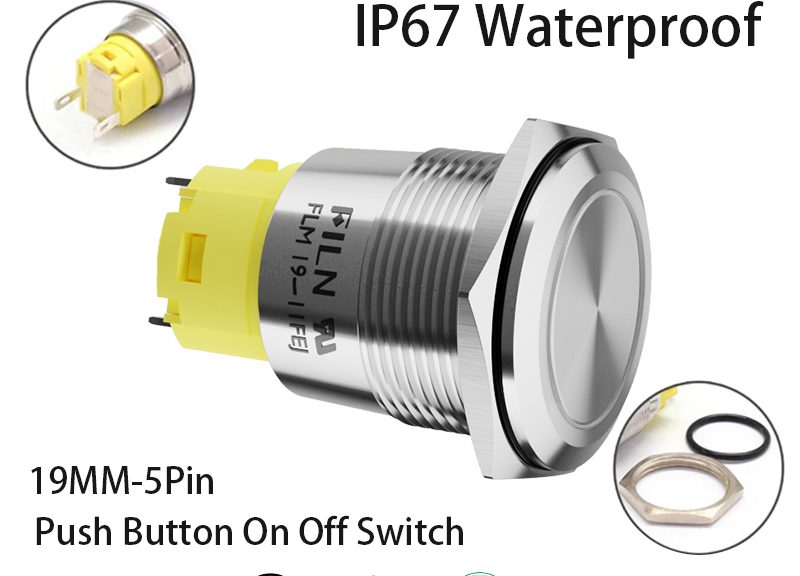 Black Momentary Push Button Switch